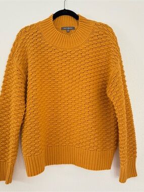 Mustard Textured Crewneck Sweater